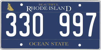 RI license plate 330997