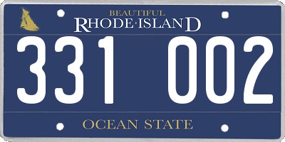 RI license plate 331002
