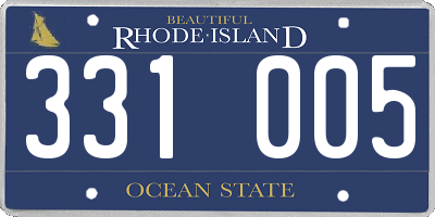 RI license plate 331005