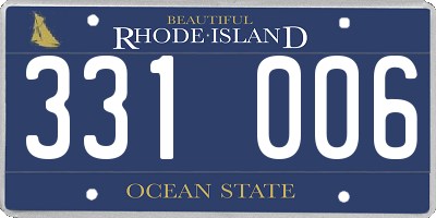 RI license plate 331006