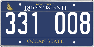 RI license plate 331008