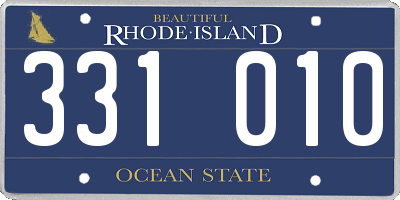 RI license plate 331010
