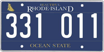 RI license plate 331011