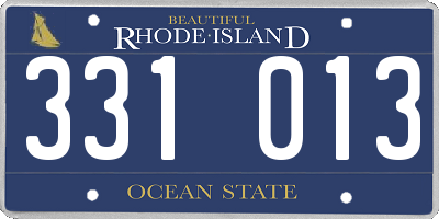 RI license plate 331013