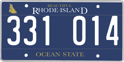 RI license plate 331014