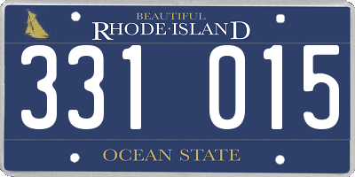 RI license plate 331015