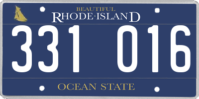 RI license plate 331016