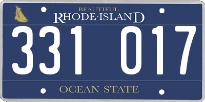 RI license plate 331017