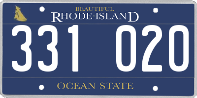RI license plate 331020