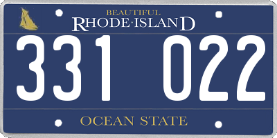 RI license plate 331022