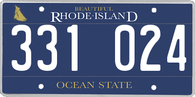 RI license plate 331024