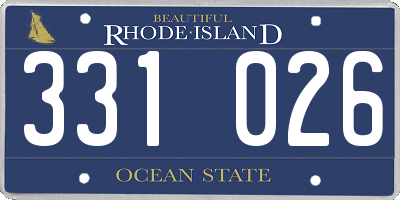 RI license plate 331026