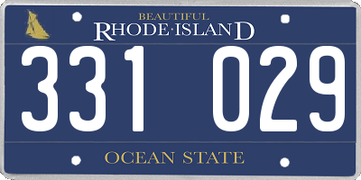RI license plate 331029