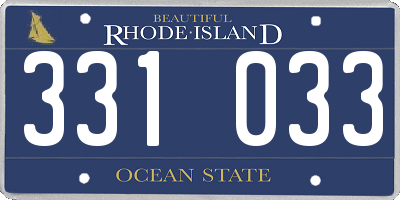 RI license plate 331033
