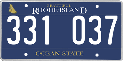 RI license plate 331037