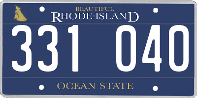 RI license plate 331040