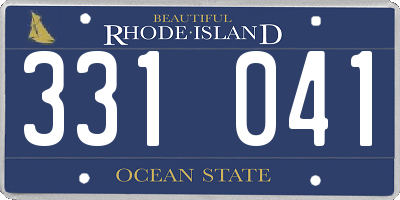RI license plate 331041