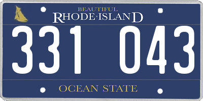 RI license plate 331043