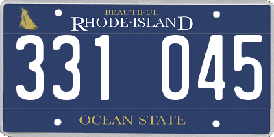 RI license plate 331045