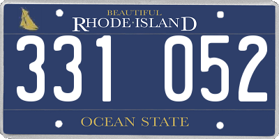 RI license plate 331052