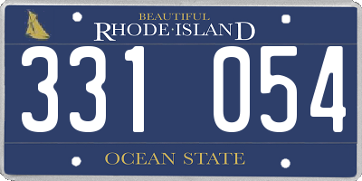RI license plate 331054
