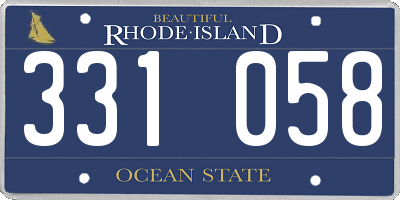 RI license plate 331058