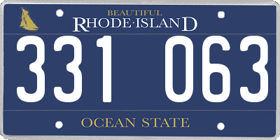 RI license plate 331063