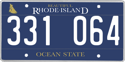 RI license plate 331064