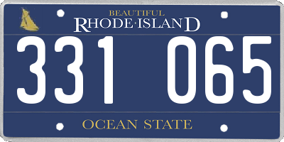 RI license plate 331065