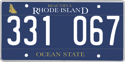 RI license plate 331067
