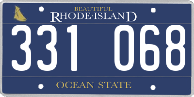 RI license plate 331068