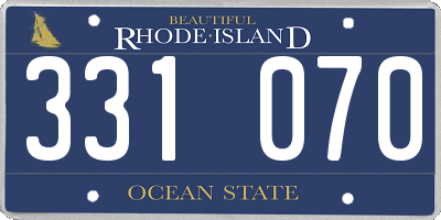 RI license plate 331070