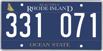 RI license plate 331071