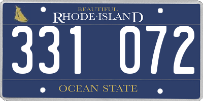 RI license plate 331072