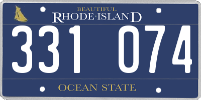 RI license plate 331074
