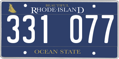 RI license plate 331077