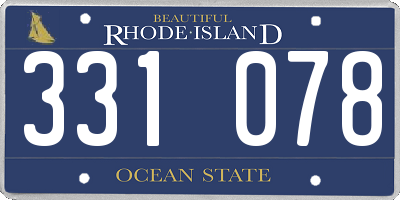 RI license plate 331078
