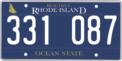 RI license plate 331087