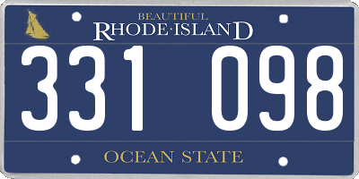 RI license plate 331098
