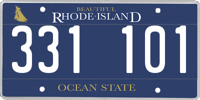 RI license plate 331101
