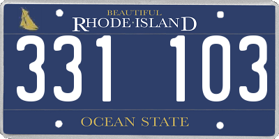 RI license plate 331103