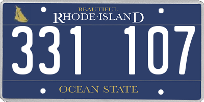 RI license plate 331107