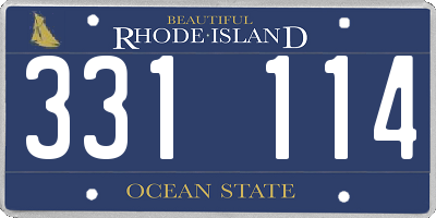 RI license plate 331114