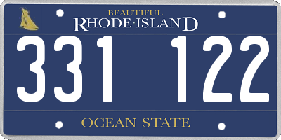 RI license plate 331122