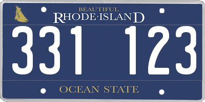 RI license plate 331123