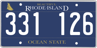 RI license plate 331126