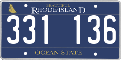RI license plate 331136