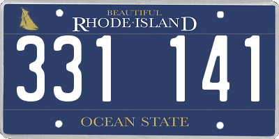 RI license plate 331141
