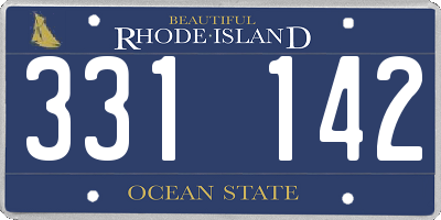 RI license plate 331142