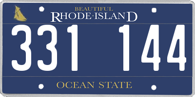 RI license plate 331144